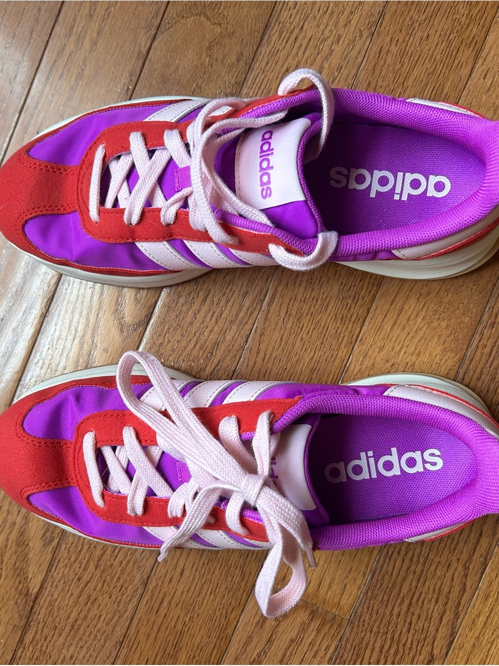 adidas Bright Purple Athletic Sneakers with White Laces